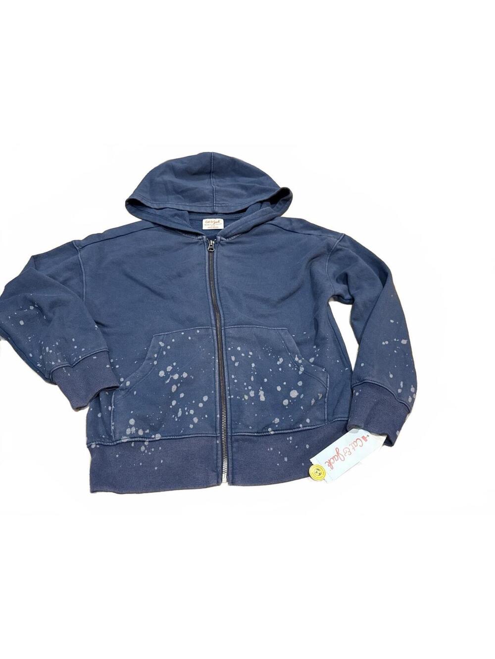 Cat & Jack Girls Navy Blue Splatter Full Zip Hoodie Size M 8 NWT